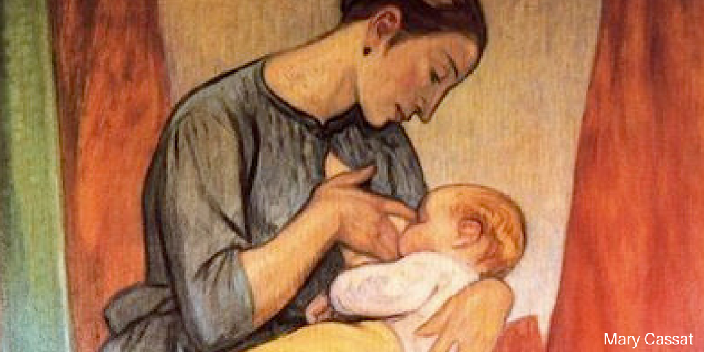 a mother breastfeeding a child to demonstrate art therapy and eating disorders