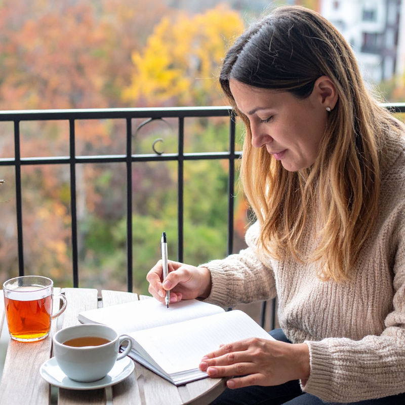 parent writing in journal to understand the causes of her child's eating disorder